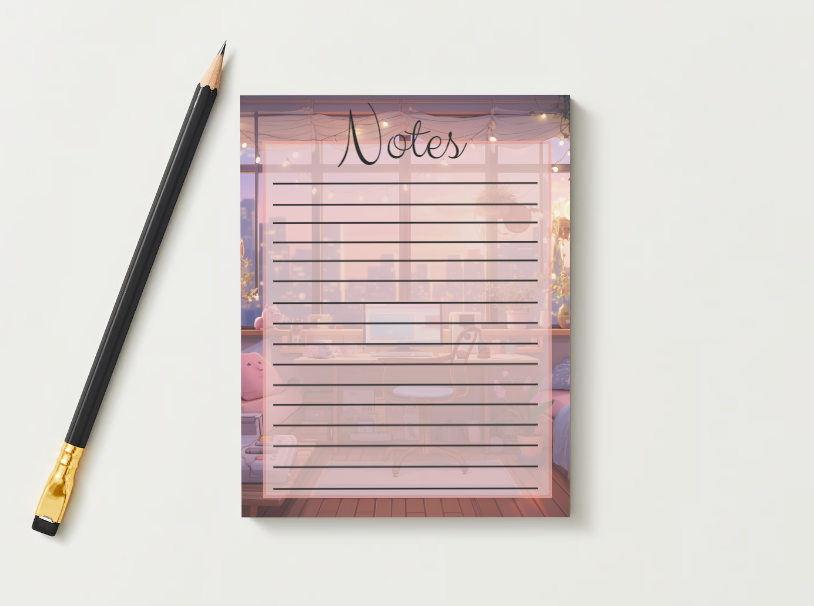 Bedroom At Nighttime Notepad