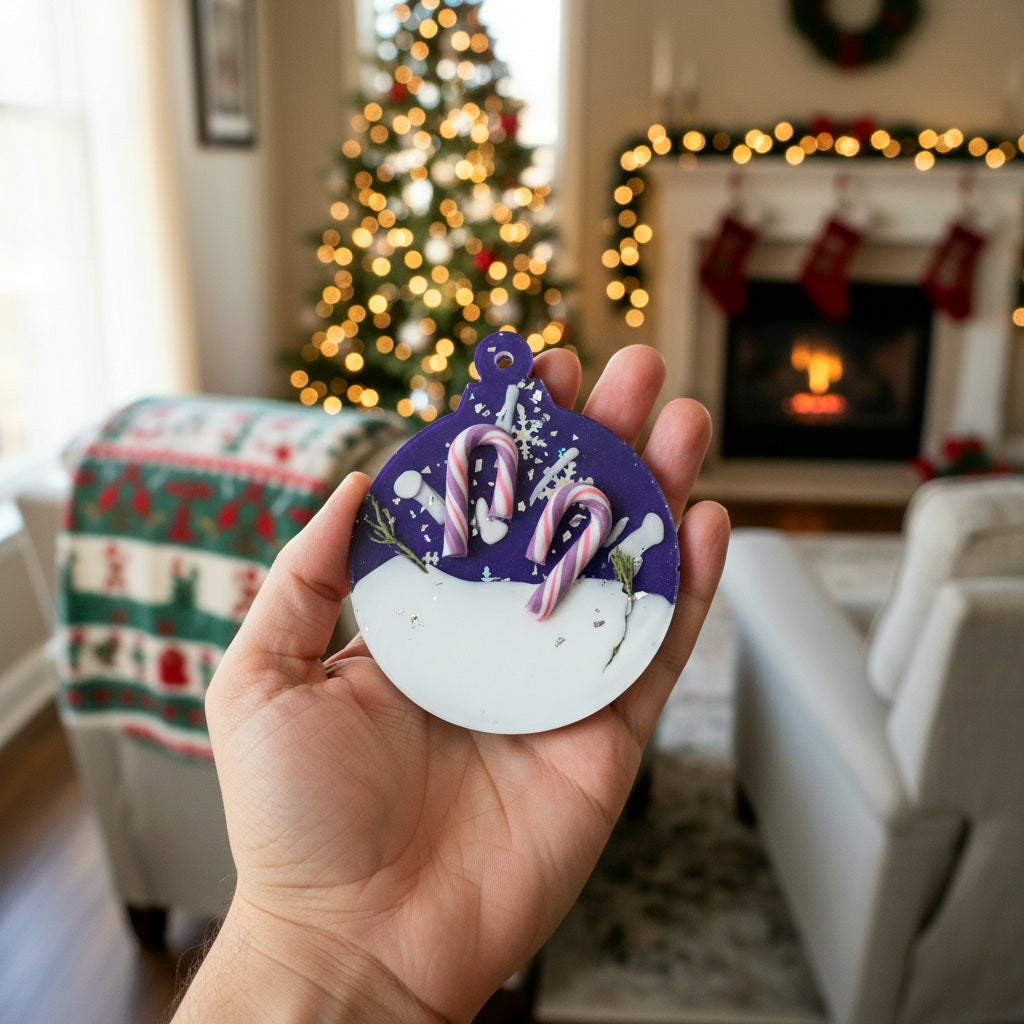 Snowy Candy Canes Ornament
