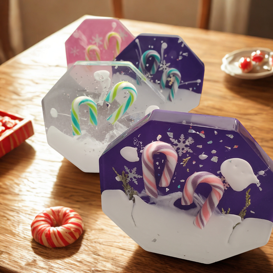 Snowy Candy Canes Coaster