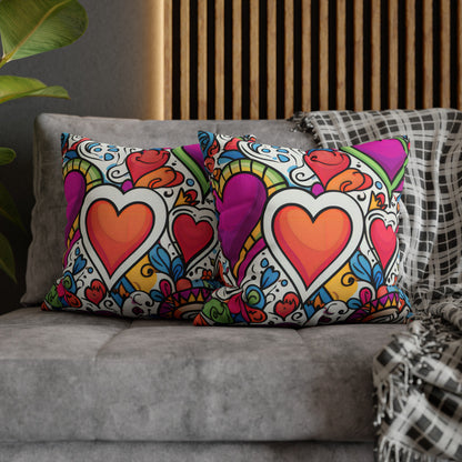 Field of Hearts Pillow Cover