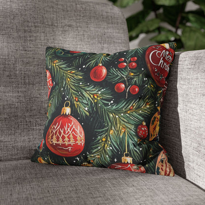 Full of Ornaments Throw PIllow Cover