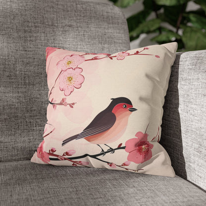 Cherry Blossom Birdie Breeze Pillow Cover