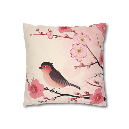 Cherry Blossom Birdie Breeze Pillow Cover