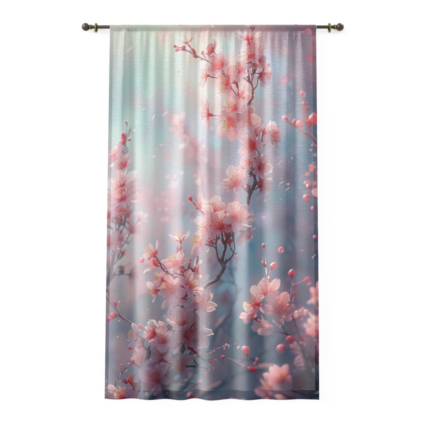 Blossoming Cherry Blossoms Sheer Curtain