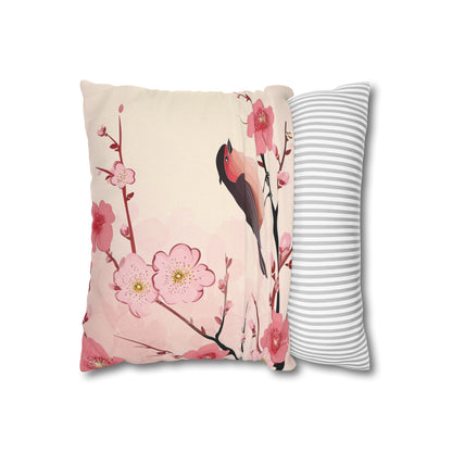 Cherry Blossom Birdie Breeze Pillow Cover