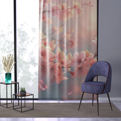 Cherry Blossoms in Bloom Sheer Curtain