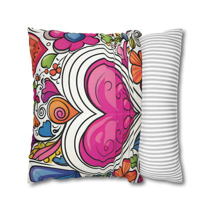 Boho Hearts Pillow Cover