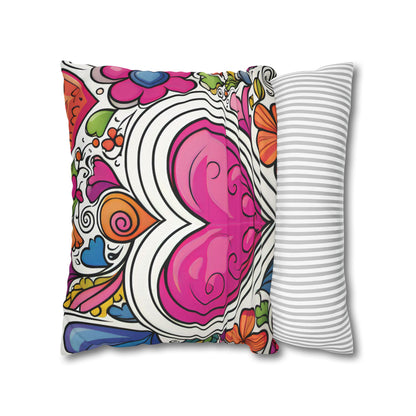 Boho Hearts Pillow Cover
