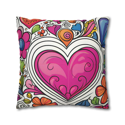 Boho Hearts Pillow Cover