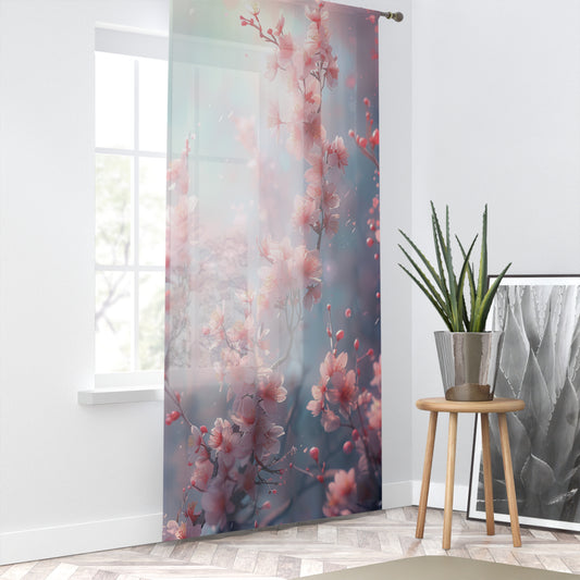 Blossoming Cherry Blossoms Sheer Curtain