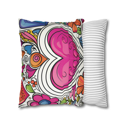 Boho Hearts Pillow Cover