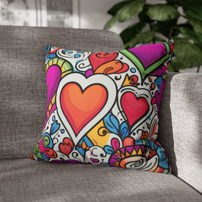 Field of Hearts Pillow Cover