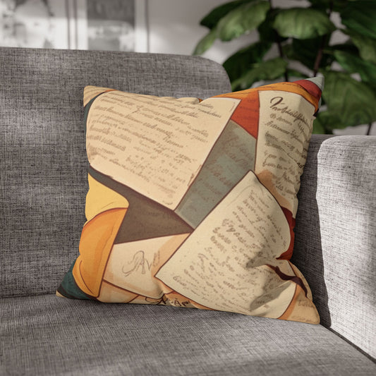 Patchwork Letters Throw PIllow Cover