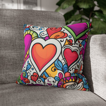 Field of Hearts Pillow Cover