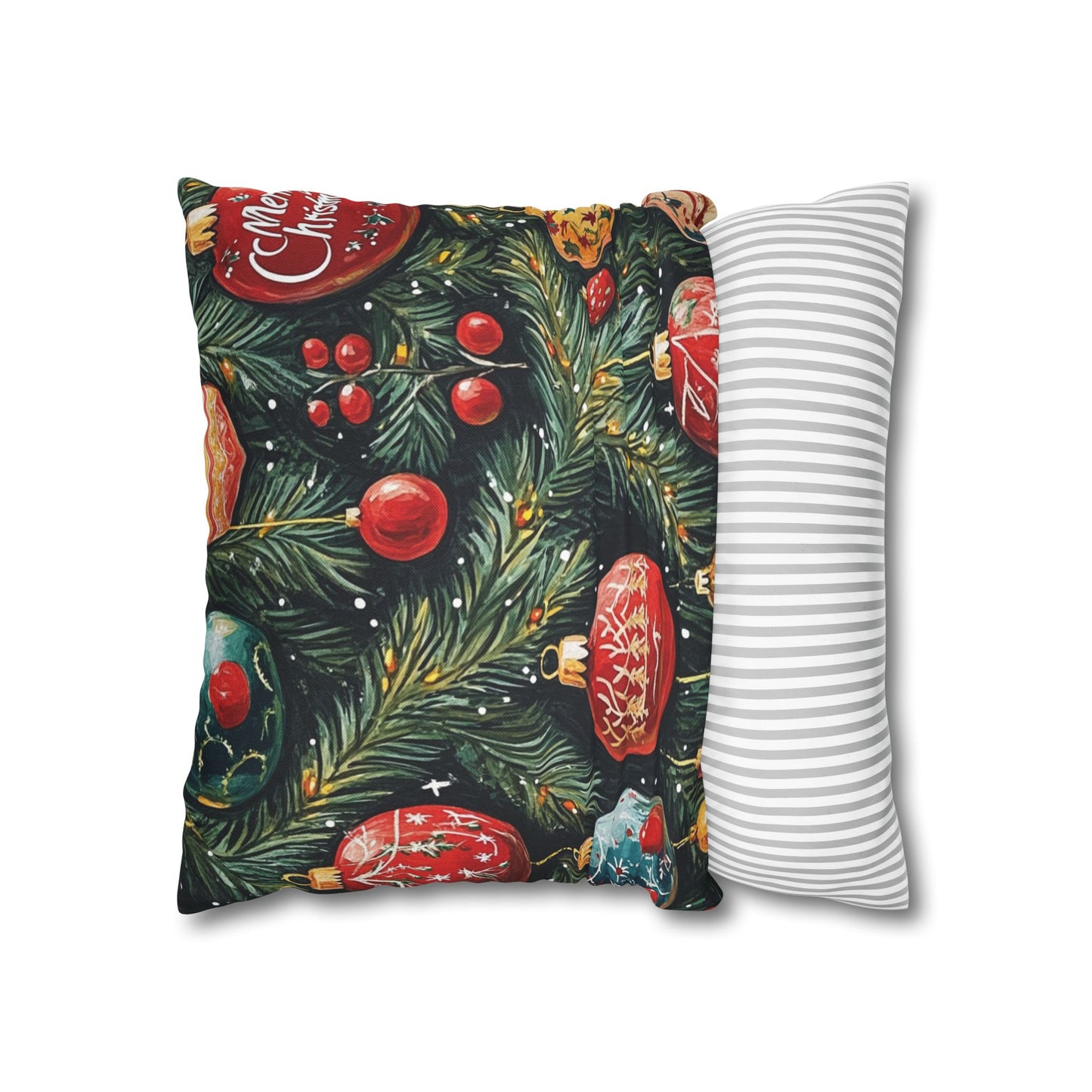 Full of Ornaments Throw PIllow Cover