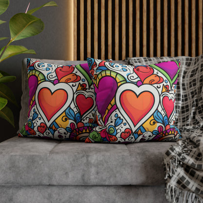 Field of Hearts Pillow Cover