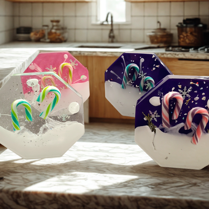 Snowy Candy Canes Coaster