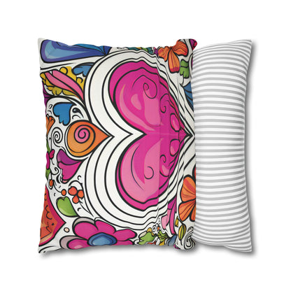 Boho Hearts Pillow Cover