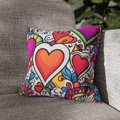 Field of Hearts Pillow Cover