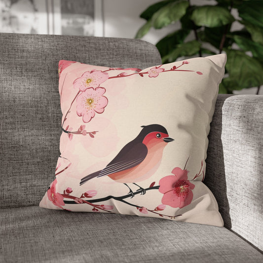 Cherry Blossom Birdie Breeze Pillow Cover