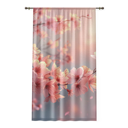 Cherry Blossoms in Bloom Sheer Curtain