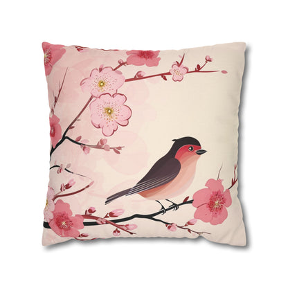 Cherry Blossom Birdie Breeze Pillow Cover