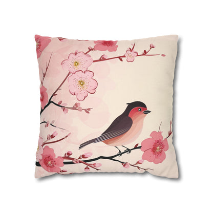 Cherry Blossom Birdie Breeze Pillow Cover