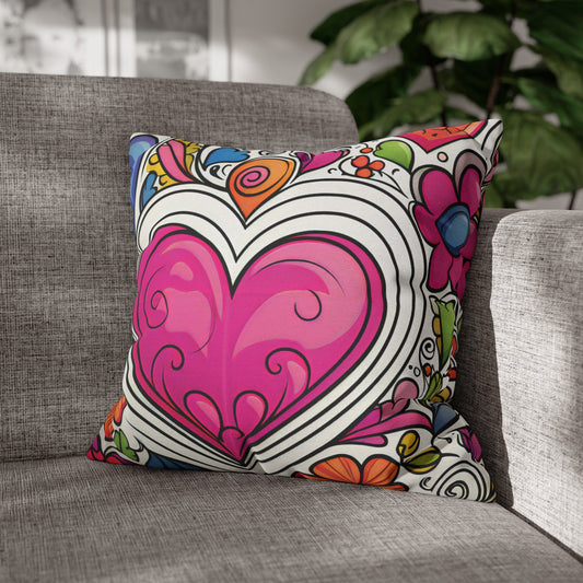 Boho Hearts Pillow Cover