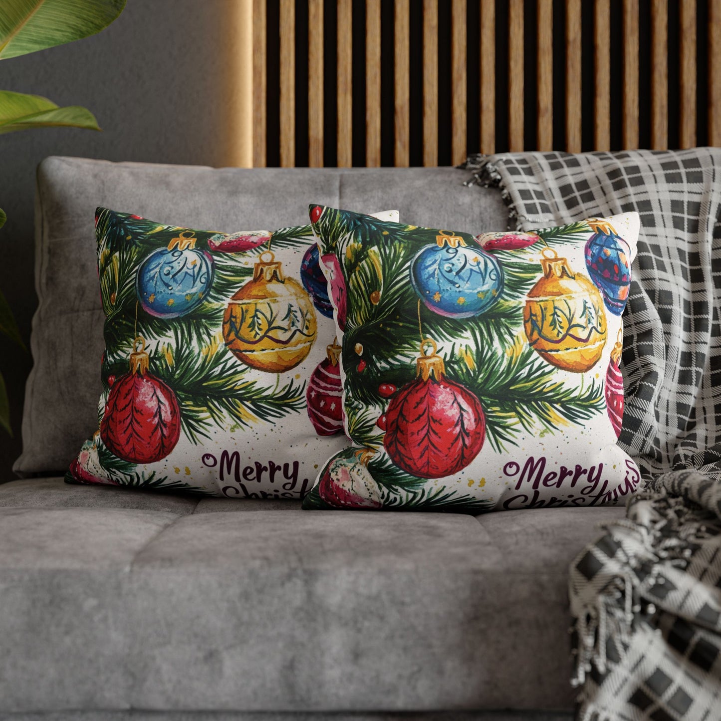 Ornamented Joy Throw PIllow Cover