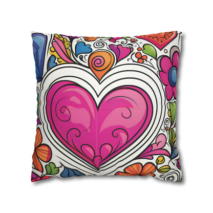 Boho Hearts Pillow Cover