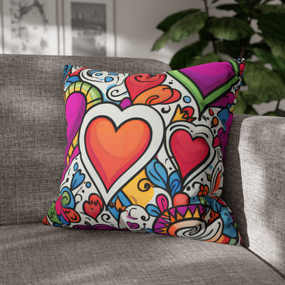 Field of Hearts Pillow Cover