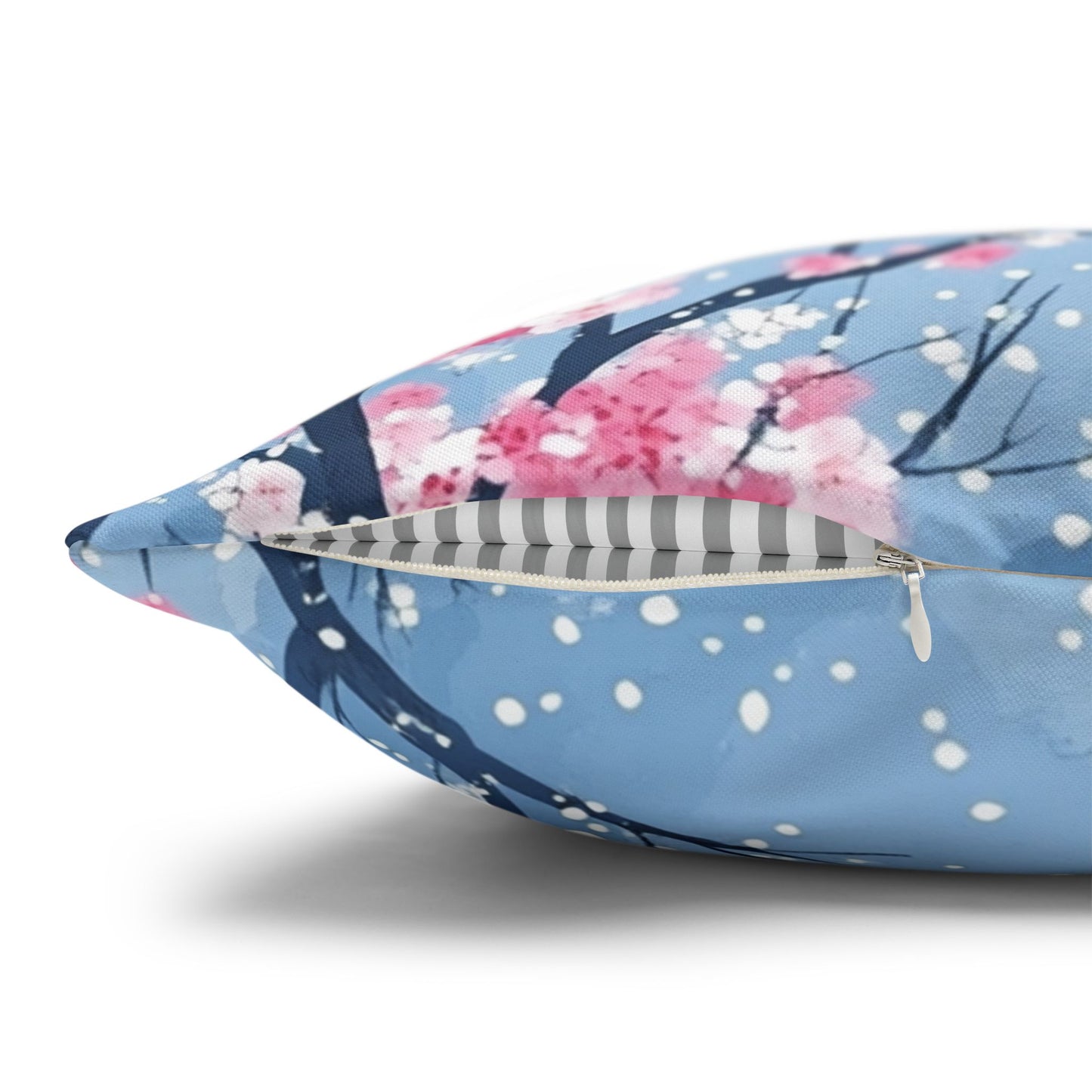 Cherry Blossoms in Winter Throw PIllow Cover