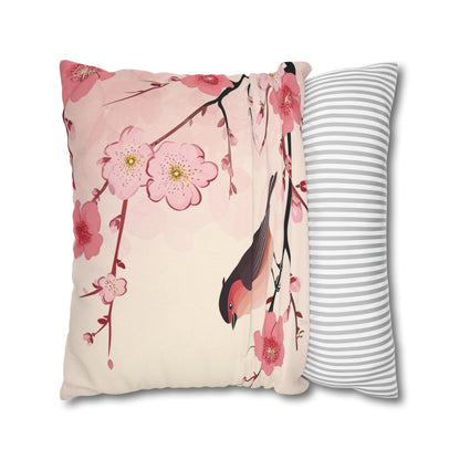 Cherry Blossom Birdie Breeze Pillow Cover