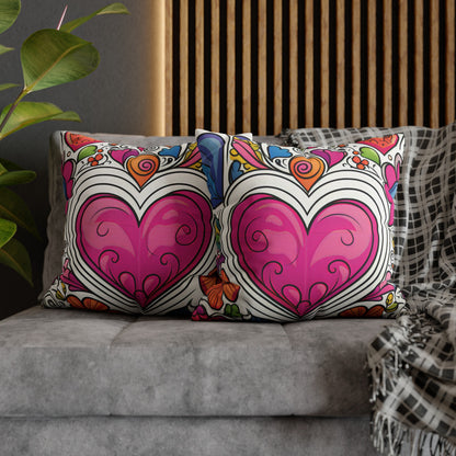 Boho Hearts Pillow Cover