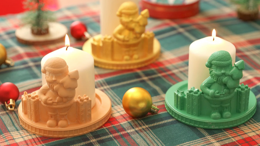 Merry and Bright Santa Candle Holder