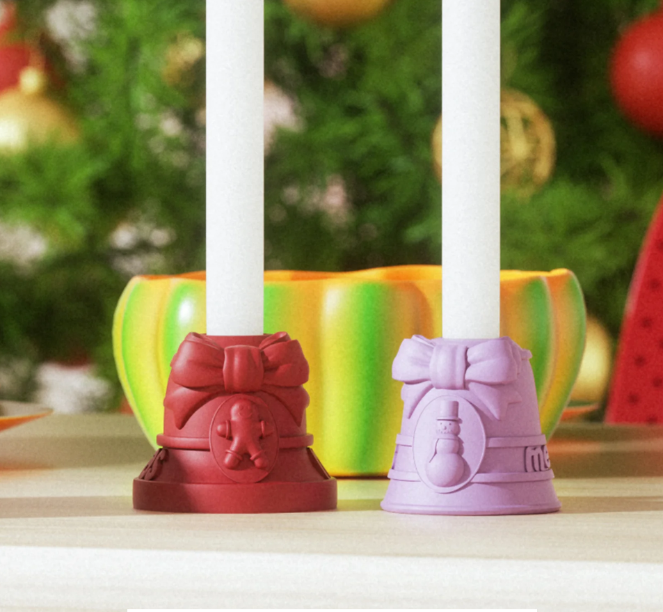 Christmas Bell Taper Candle Holder