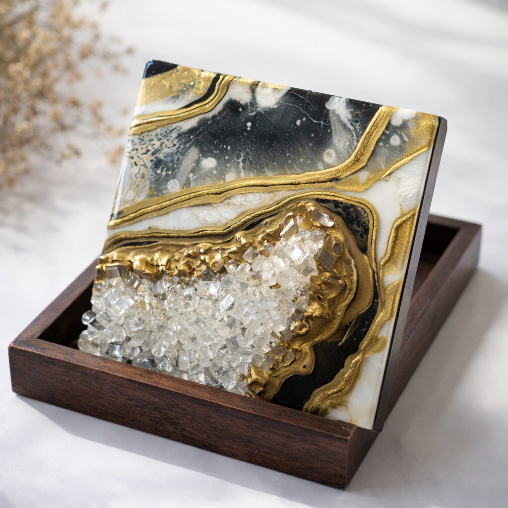 Midnight Gold | 8x8"
