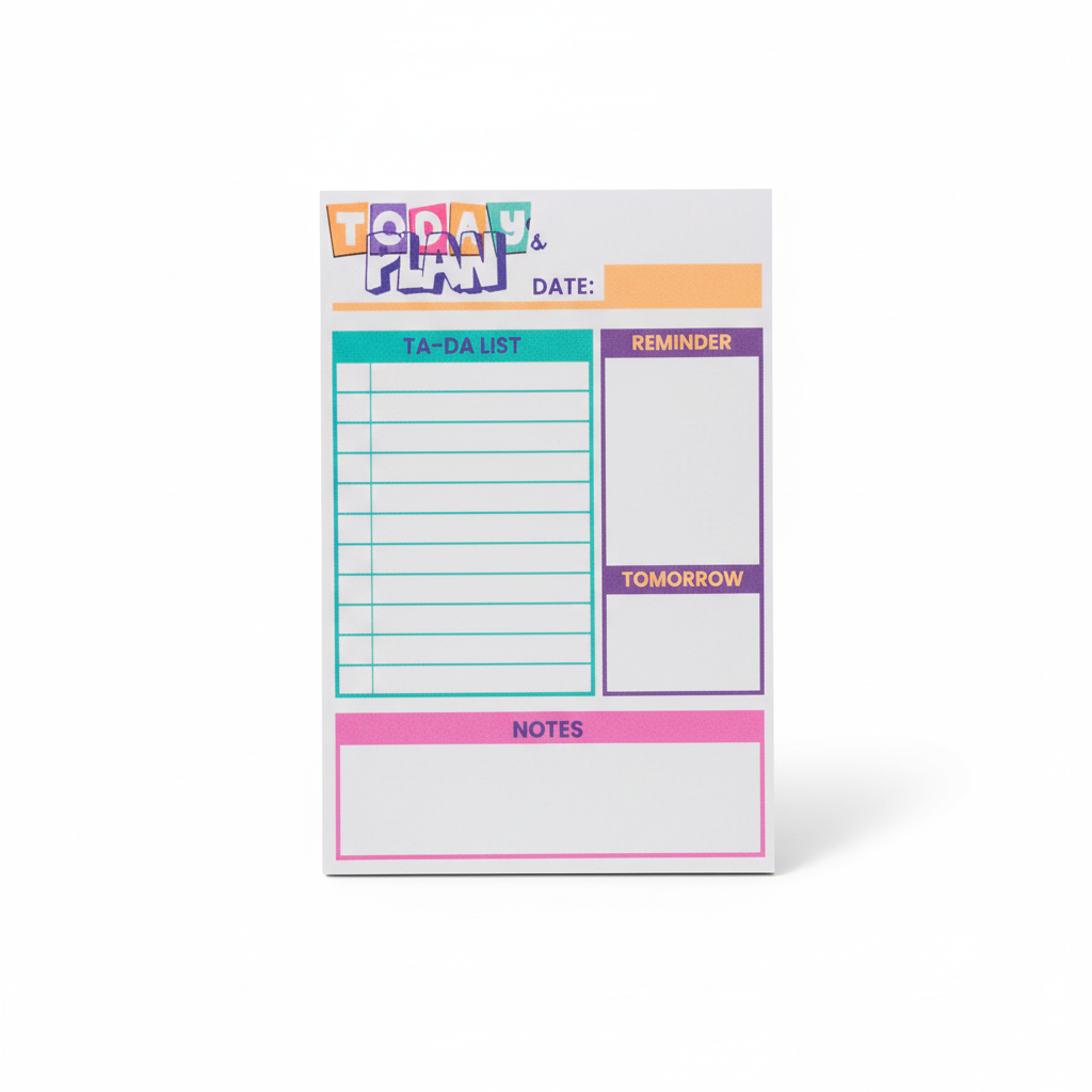 Today's Plan Planner Notepad (Ta-Da List)