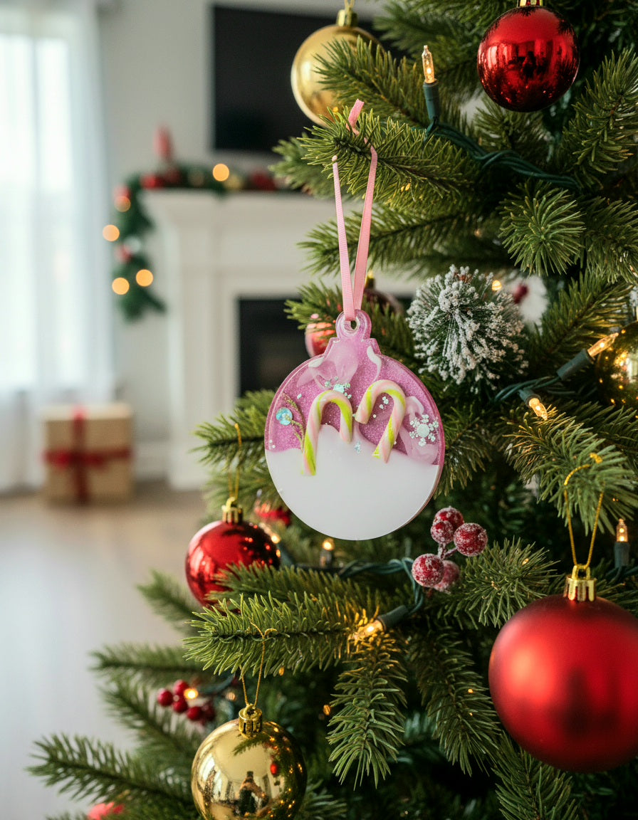 Snowy Candy Canes Ornament