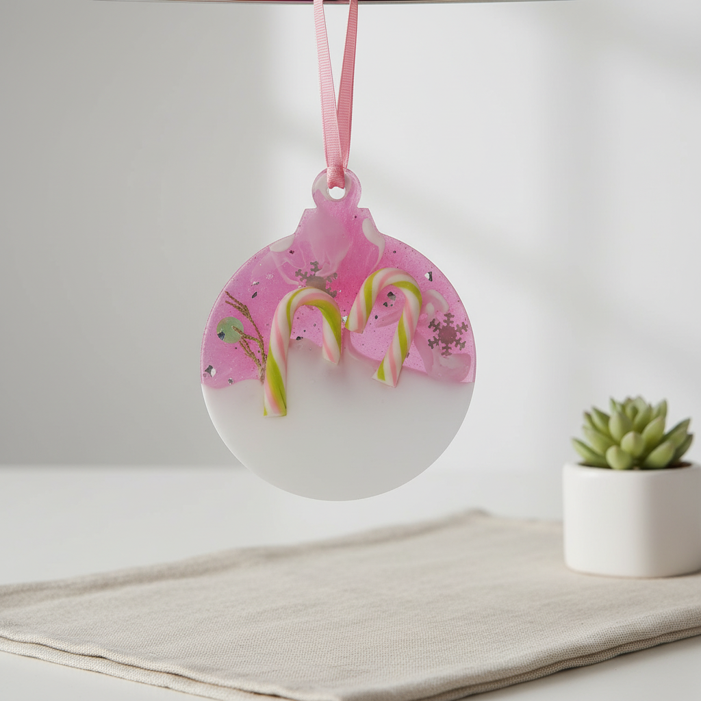 Snowy Candy Canes Ornament