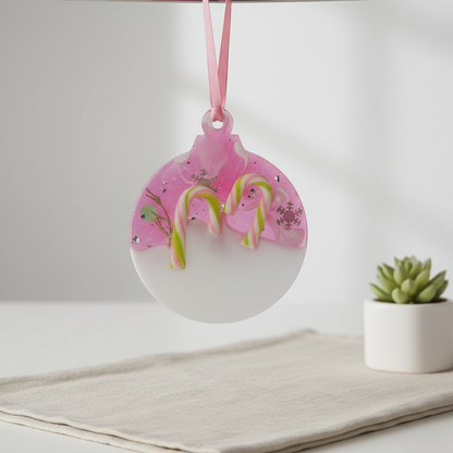 Snowy Candy Canes Ornament