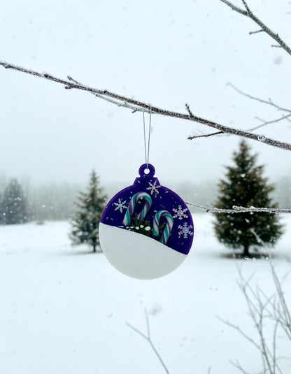 Snowy Candy Canes Ornament